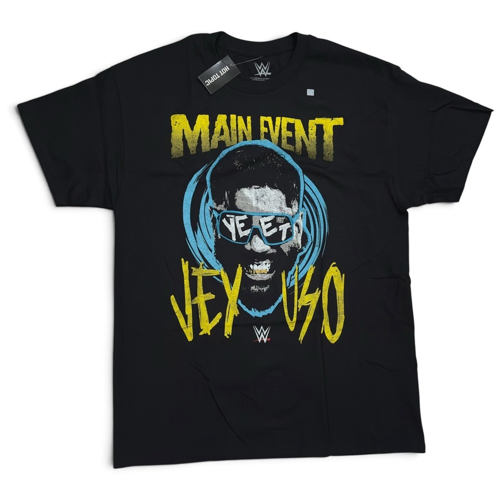 New WWE Jey Uso Main Event Black Shirt Hot Topic Size XL